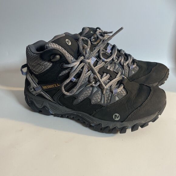 Merrell Black and Gray Lace Up Boots - Picture 1 of 8